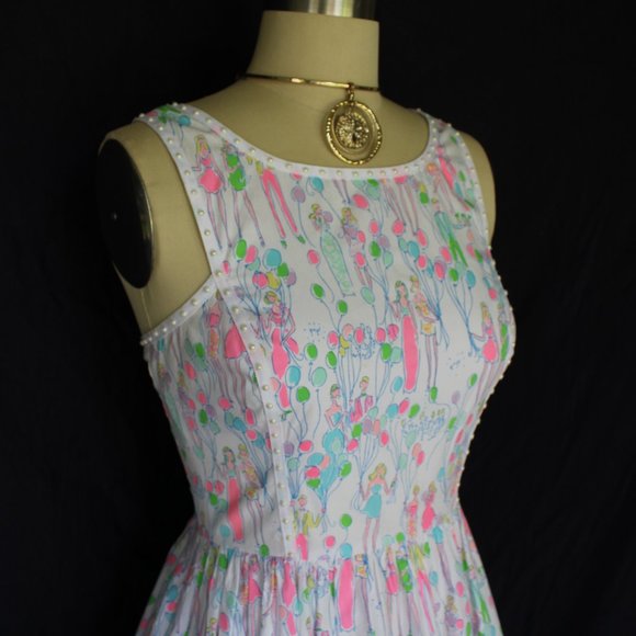 Rare Lilly Pulitzer Sandrine fit & flare Balloon resort white Pop beaded dress - Picture 5 of 11